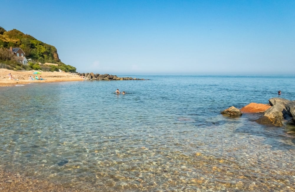clear water at bonchurch beach