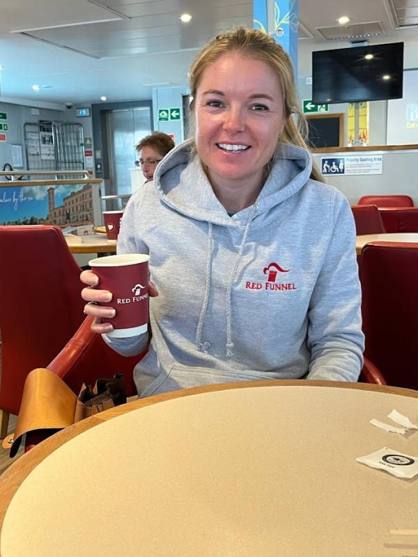 Gemma on the ferry